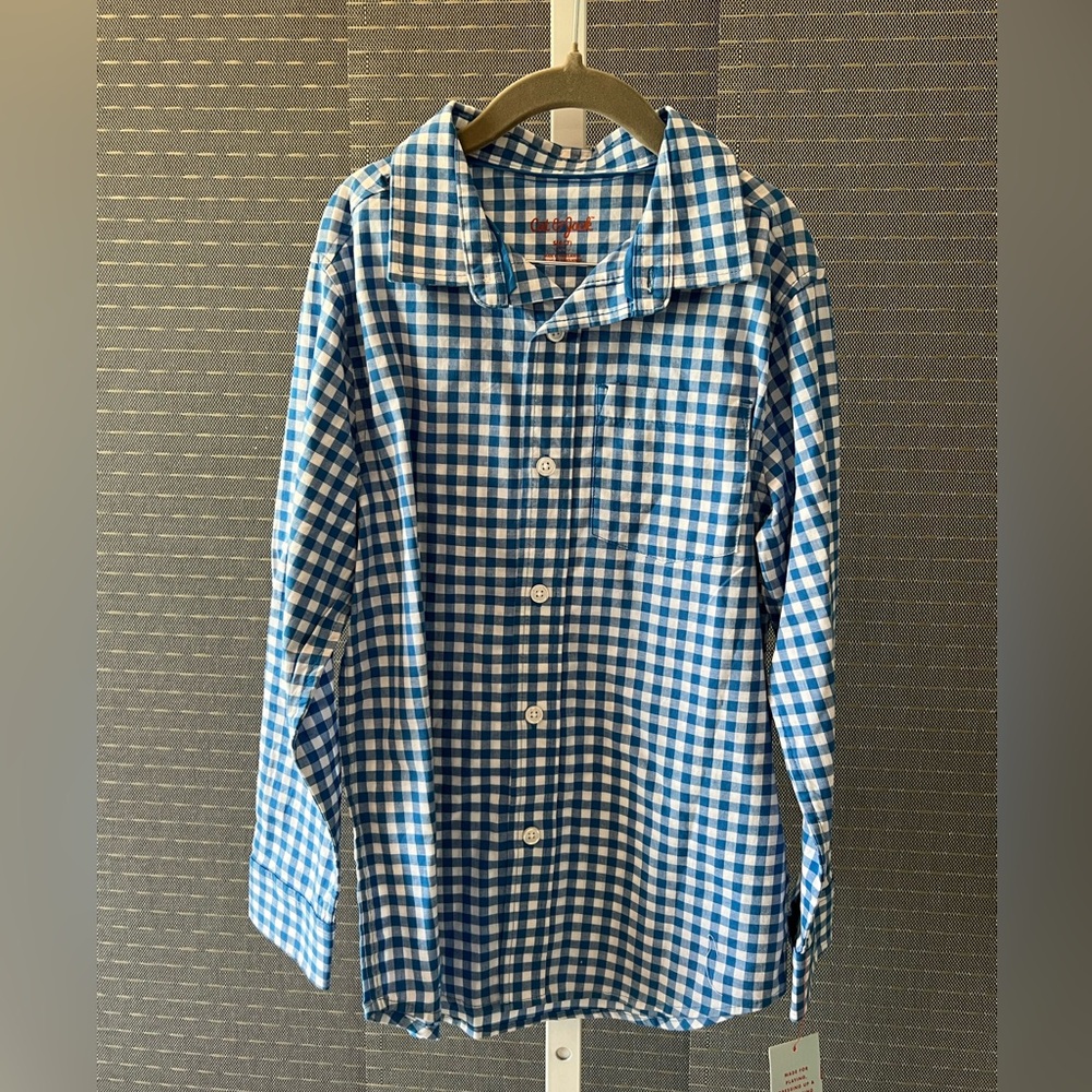 Cat & Jack Boy’s Blue Gingham Button Down Shirt